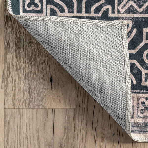 Bungalow Rose Machine Washable Navy Area Rug Wayfair